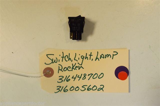 FRIGIDAIRE STOVE 316448700 316005602 Switch-light/lamp, Rocker, Black used FRIGIDAIRE STOVE 316448700 316005602 Switch-light/lamp, Rocker, Black used